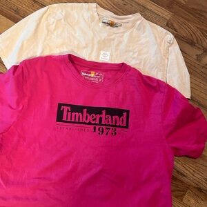 Timberland Fuchsia and Cream Crop Tops